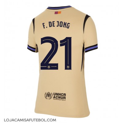 Camisa de Futebol Barcelona Frenkie de Jong #21 Equipamento Secundário Mulheres 2025-26 Manga Curta Camisa de Futebol Barcelona Frenkie de Jong #21 Equipamento Secundário Mulheres 2025-26 Manga Curta